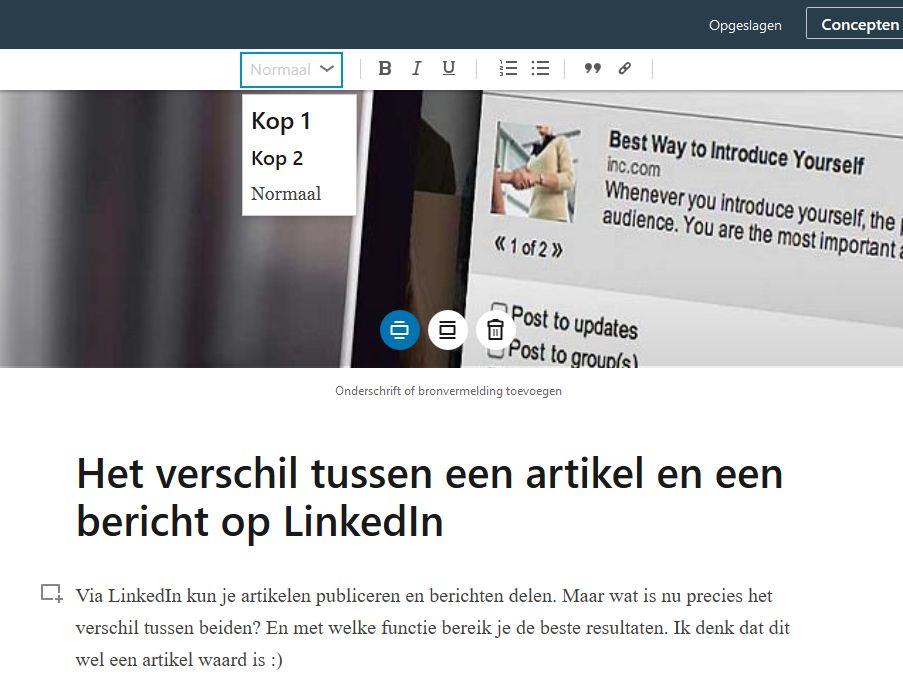 verschil-tussen-artikel-of-bericht-linkedin-editor